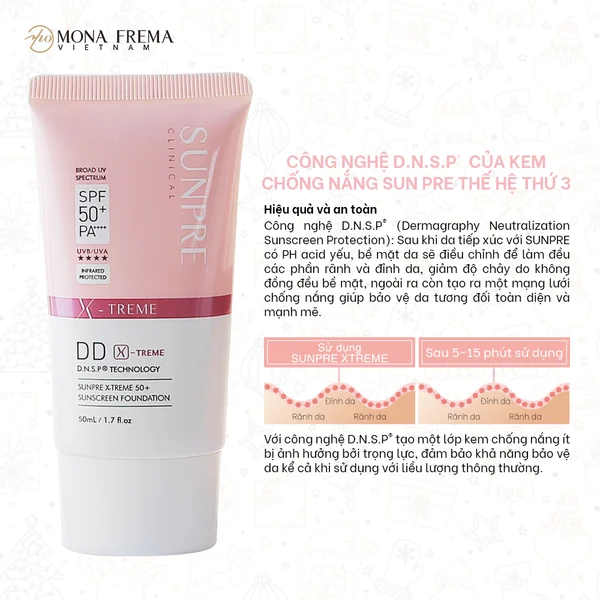 Kem Chống Nắng Mona Frema Sunpre High Protection SPF 50+ PA++++
