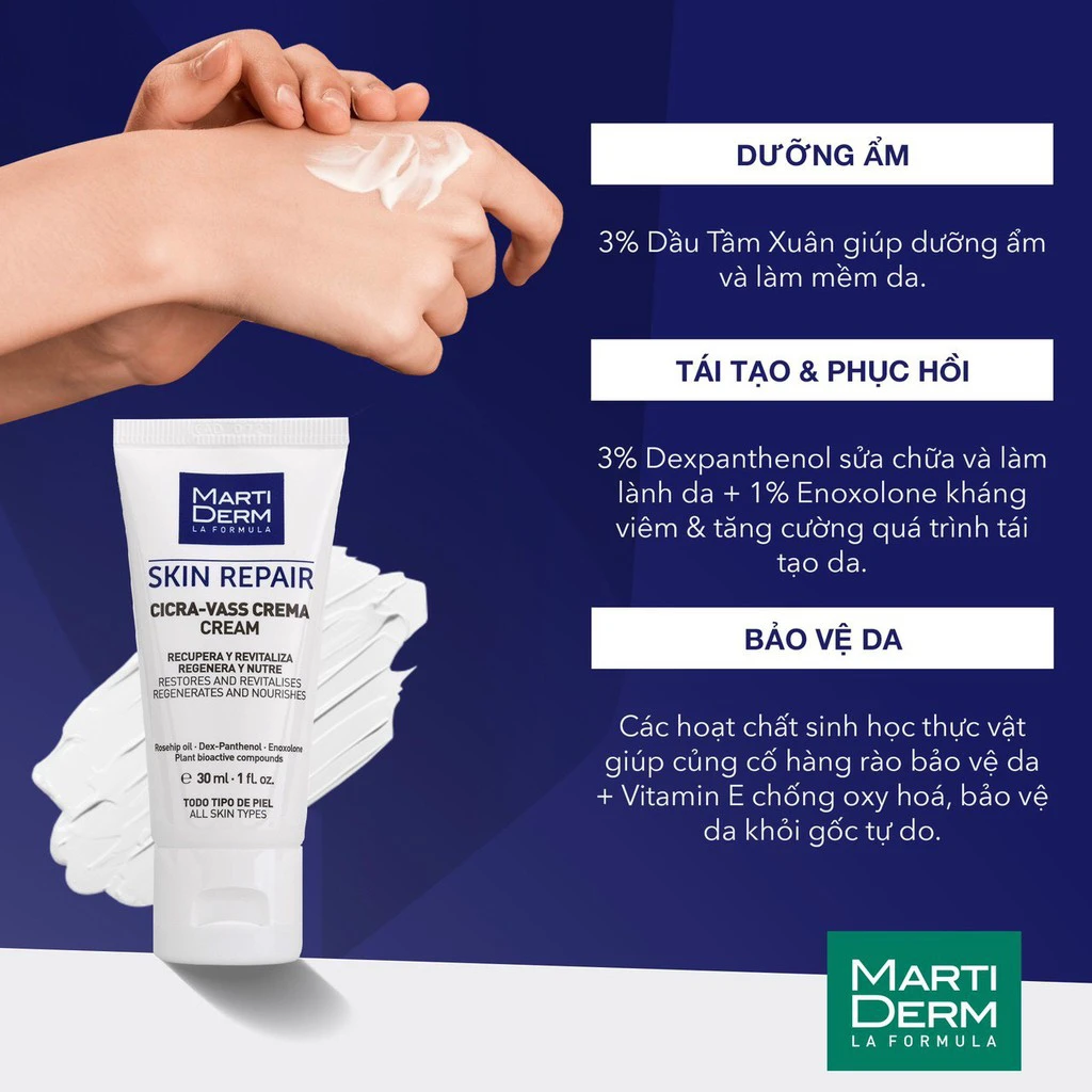 Kem dưỡng MartiDerm Skin Repair Cicra-Vass Cream 30ml