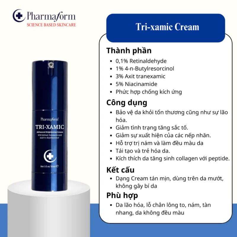 Kem Dưỡng Pharmaform Tri-Xamic Cream 30ml -  Trẻ Hoá, Làm Mờ Thâm Nám