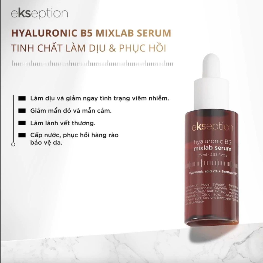 Tinh Chất Ekseption Hyaluronic B5 75ml -  Phục Hồi & Làm Dịu Da