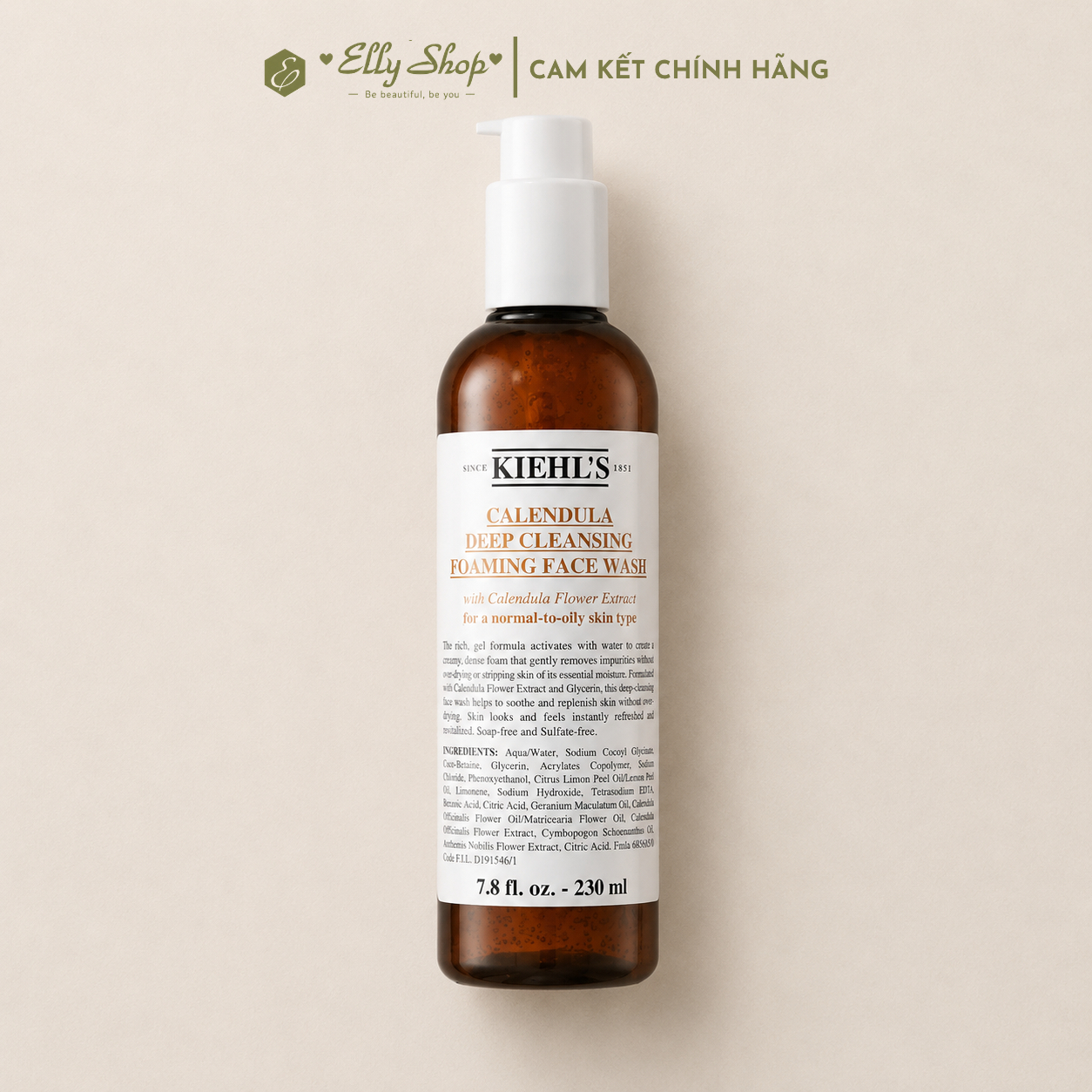 Sữa rửa mặt Kiehl's Calendula Deep Cleansing Foaming Face Wash 230ml
