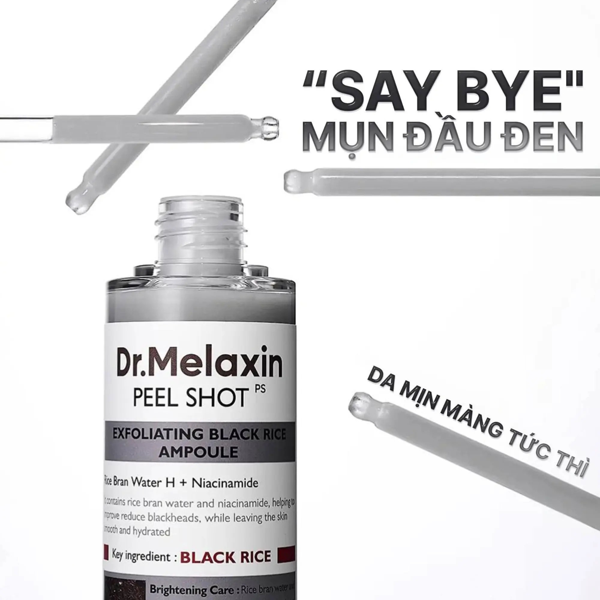 Tinh chất Dr. Melaxin Peel Shot Exfoliant Black Rice Ampoule 80ml