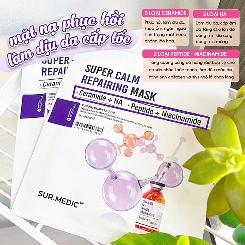 MẶT NẠ PHỤC HỒI LÀM DỊU DA CẤP TỐC SUR.MEDIC+ SUPER CALM REPAIRING MASK 28G