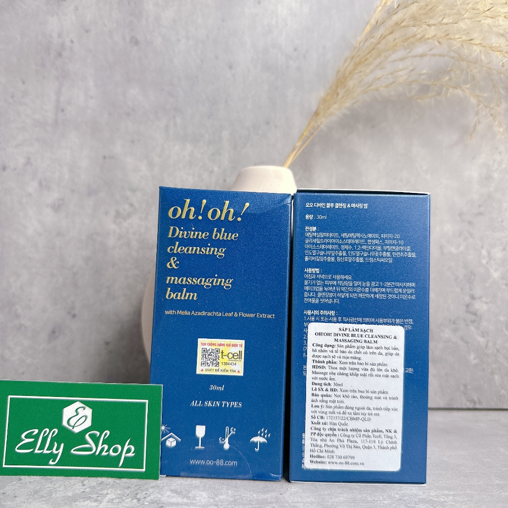[MINI 30ML] SÁP TẨY TRANG LÀM SẠCH SÂU, TRẺ HÓA DA OH!OH! DIVINE BLUE CLEANSING & MASSAGING BALM
