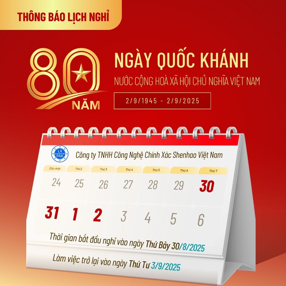 SHENHAO VIET NAM - THÔNG BÁO LỊCH NGHỈ LỄ CHÀO MỪNG QUỐC KHÁNH VIỆT NAM 2/9