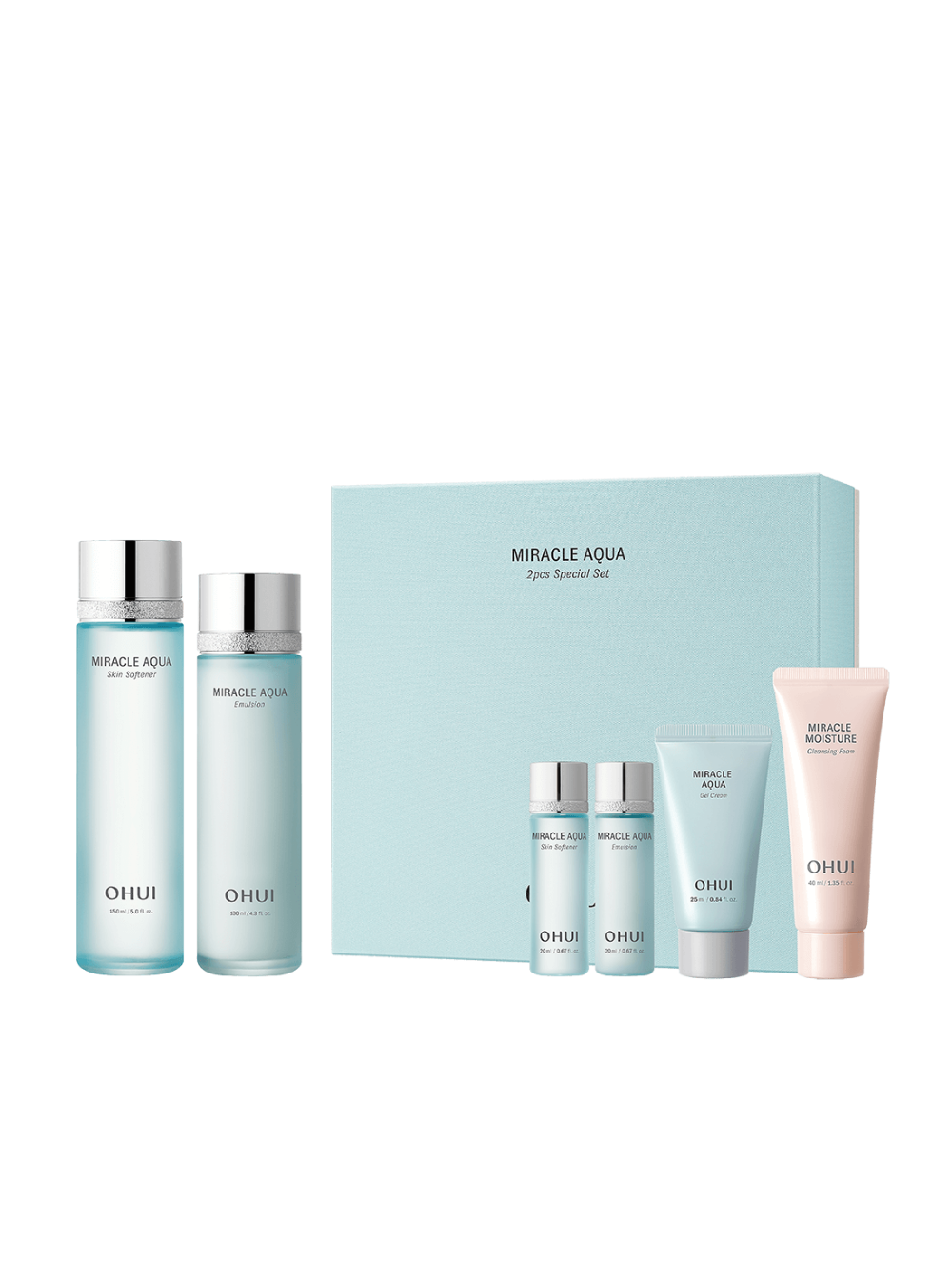 💦💦💦𝐒𝐞𝐭 𝐎𝐡𝐮𝐢 𝐀𝐪𝐮𝐚 - Nước hoa hồng và sữa dưỡng Ohui xanh cấp nước - kiểm soát bã nhờn - giảm mụn - dưỡng ẩm chống lão hoá nước 💦 💦💦