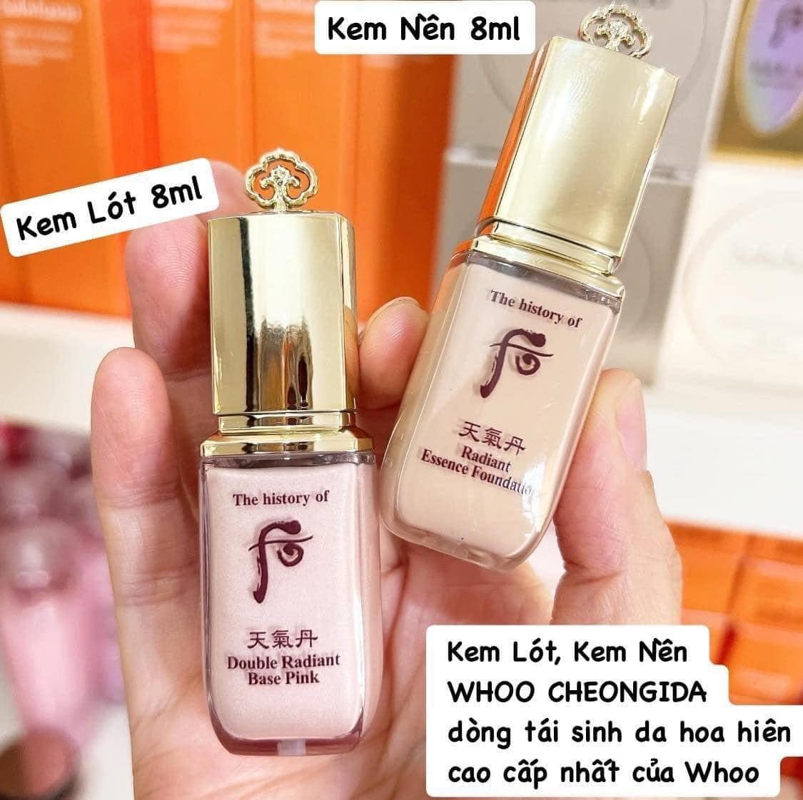 Set kem lót, kem nền whoo tái sinh + 2 son mini Whoo 𝗱𝗼̀𝗻𝗴 𝘁𝗮́𝗶 𝘀𝗶𝗻𝗵 𝗰𝗮𝗼 𝗰𝗮̂́𝗽