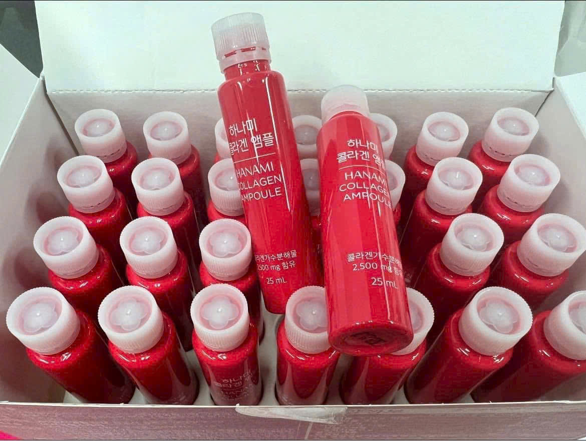 🌸 COLLAGEN DẠNG NƯỚC HANAMI COLLAGEN AMPOULE (Hộp 28 ống x 25ml) - Dưỡng da căng bóng – Ngừa lão hoá – Khỏe đẹp từ bên trong