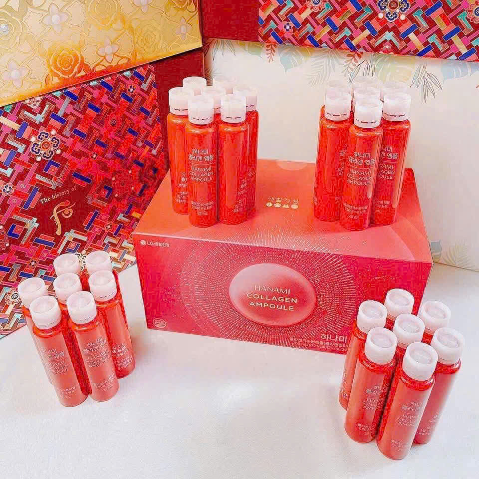 🌸 COLLAGEN DẠNG NƯỚC HANAMI COLLAGEN AMPOULE (Hộp 28 ống x 25ml) - Dưỡng da căng bóng – Ngừa lão hoá – Khỏe đẹp từ bên trong
