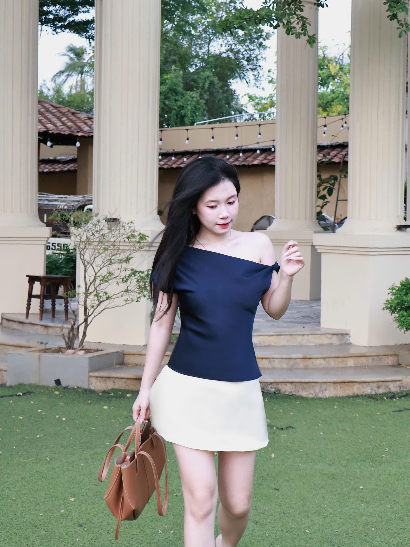 |AOL-001| Áo Lụa Lệch Vai Hàn Châu