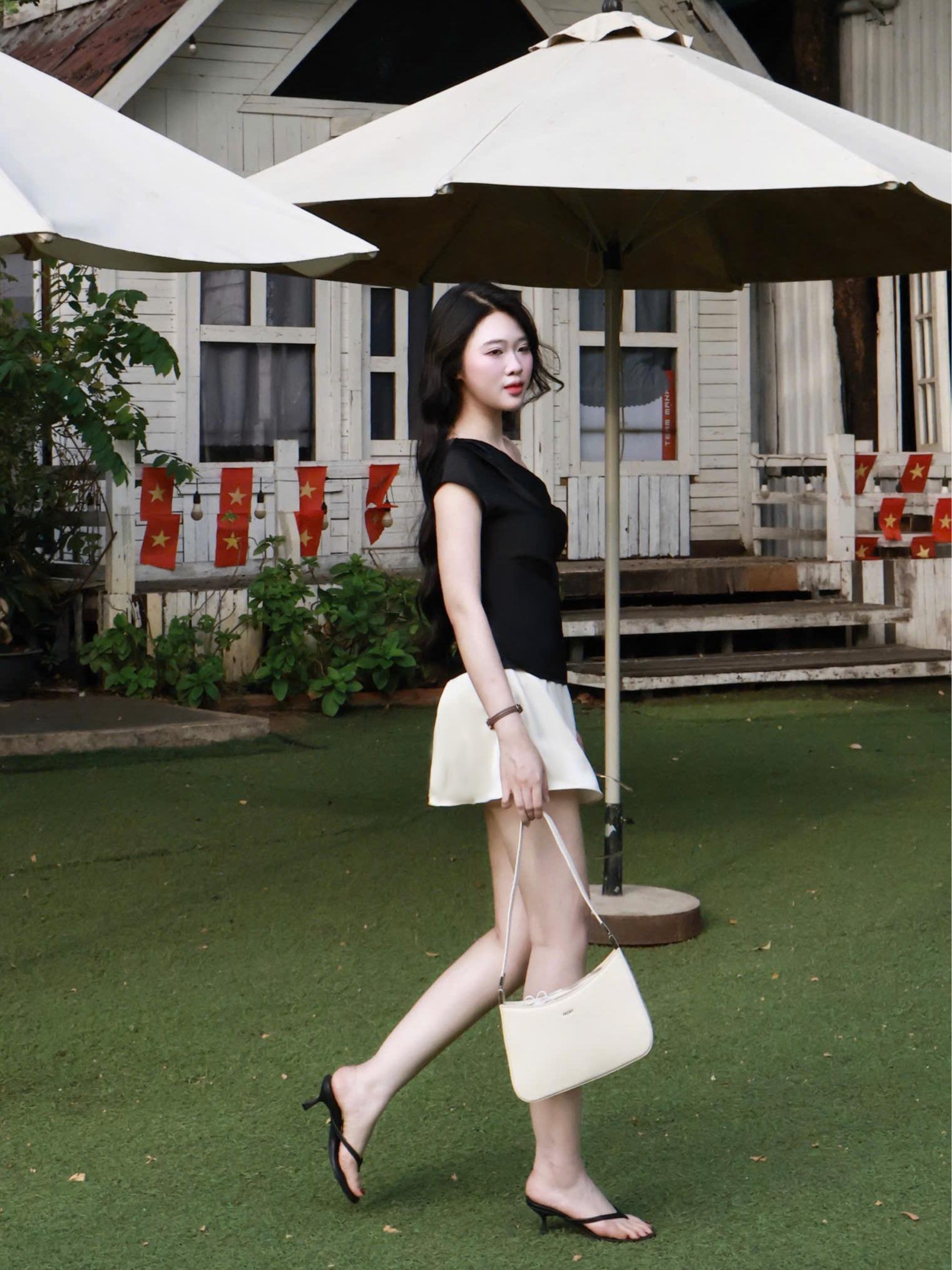 |AOL-001| Áo Lụa Lệch Vai Hàn Châu