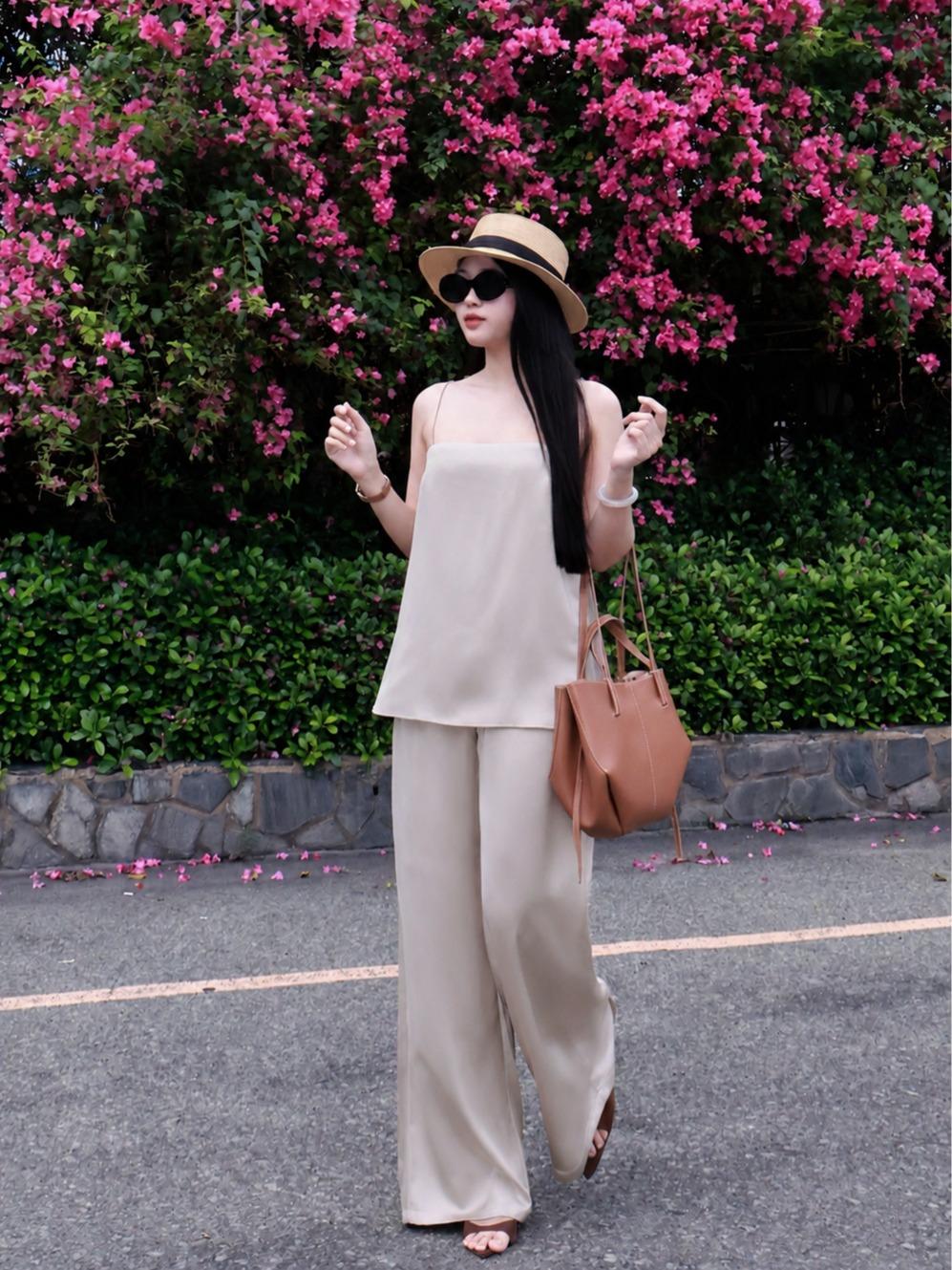 | SET-005 | Set 2 Dây Mảnh Kèm Quần Ống Rộng Lụa Hàn Châu