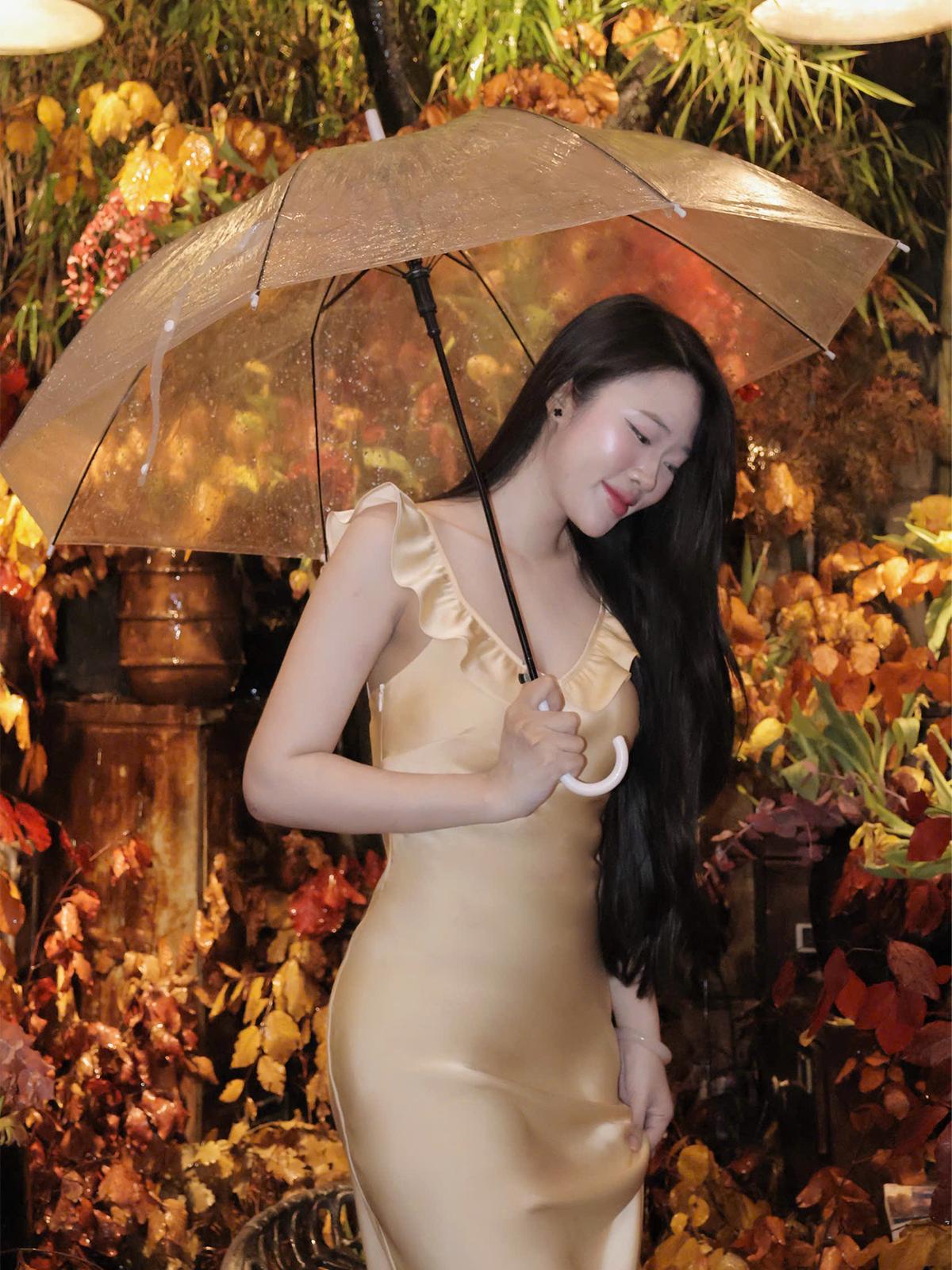 |DLD-027| Đầm Lụa 2 Dây Bèo, Form Dài Có Dây Kéo