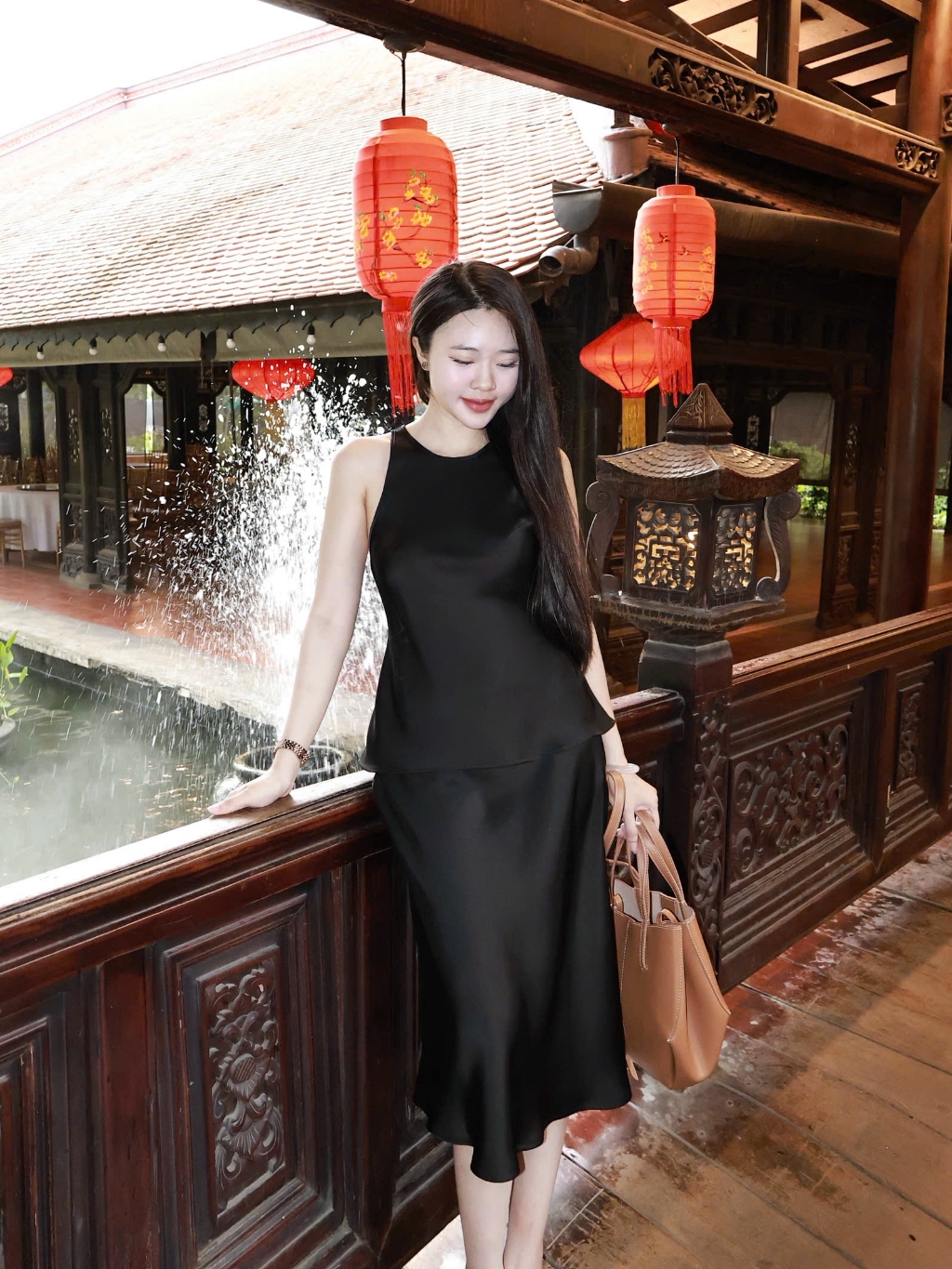|AOL-003| Áo Lụa Cổ Yếm Hàn Châu