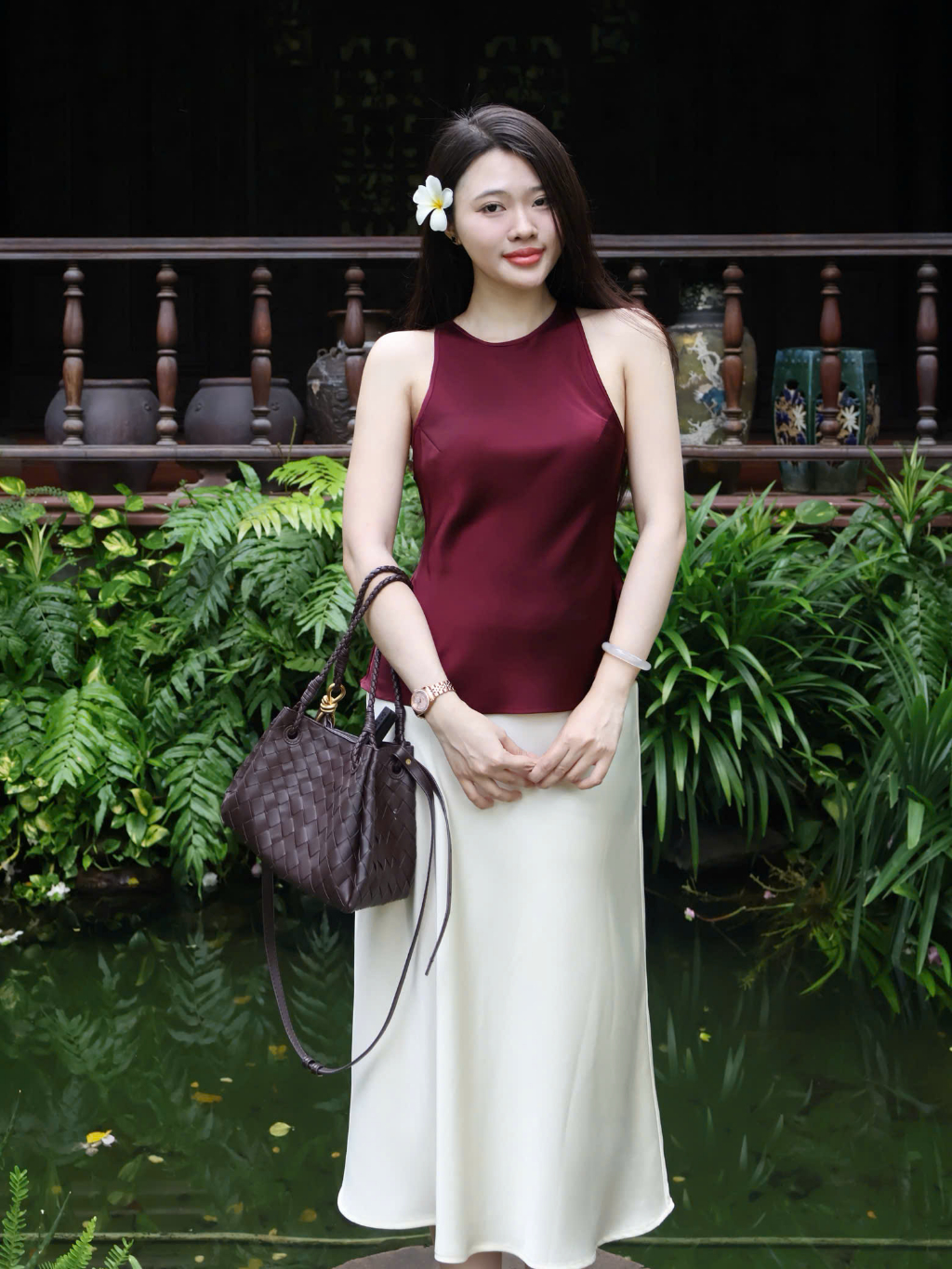|AOL-003| Áo Lụa Cổ Yếm Hàn Châu