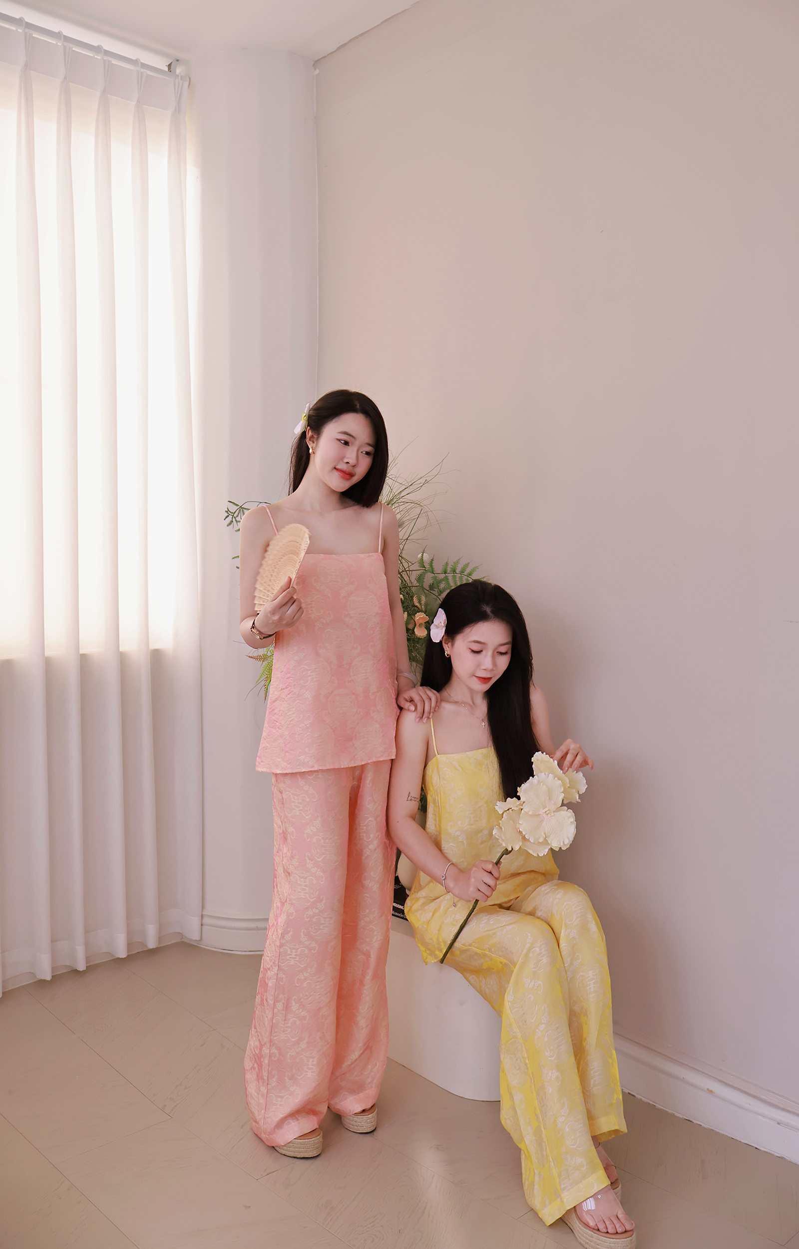 |SET-001| Thanh Hạ Set 2 Dây Mảnh Kèm Quần Ống Rộng
