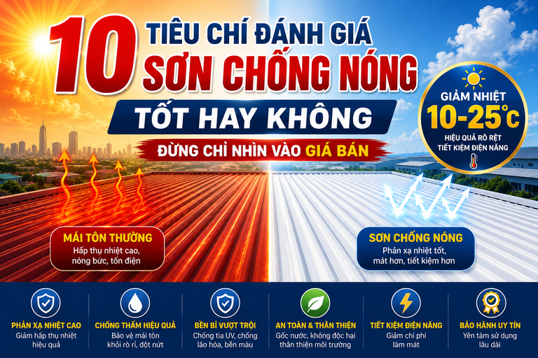 10 Tiêu Chí Đánh Giá Sơn Chống Nóng Tốt Hay Không Năm 2026