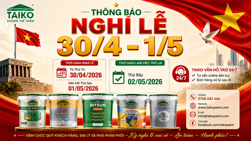 THÔNG BÁO NGHỈ LỄ 30/4 – 1/5 TAIKO GROUP 2026
