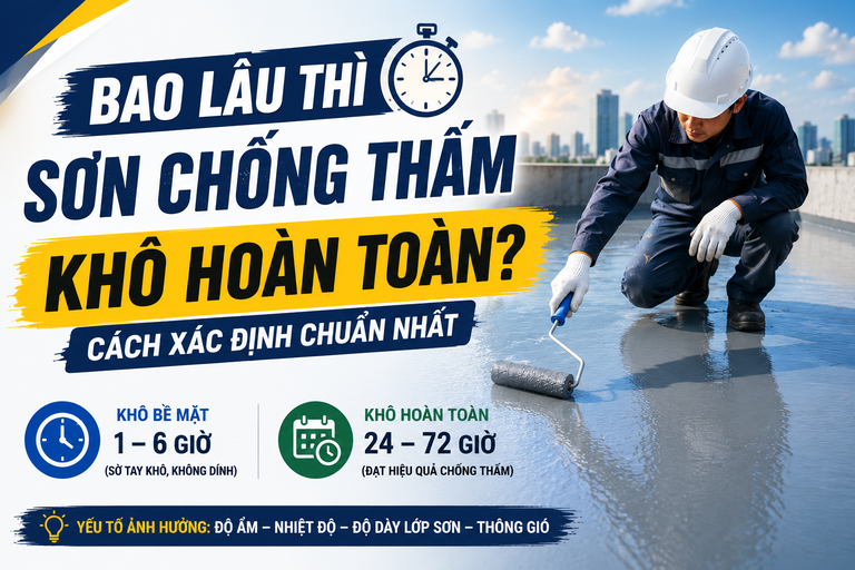 Bao Lâu Thì Sơn Chống Thấm Khô Hoàn Toàn? Thời Gian Chuẩn 2026