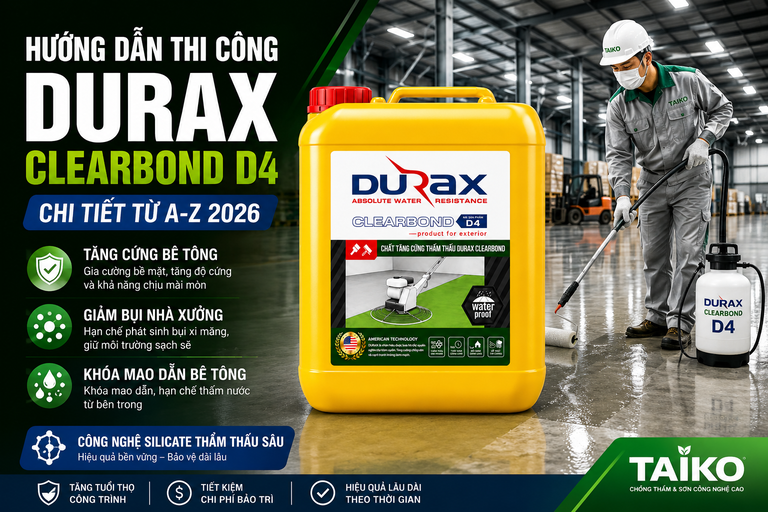 Hướng Dẫn Thi Công DURAX CLEARBOND D4 Chi Tiết Từ A-Z 2026