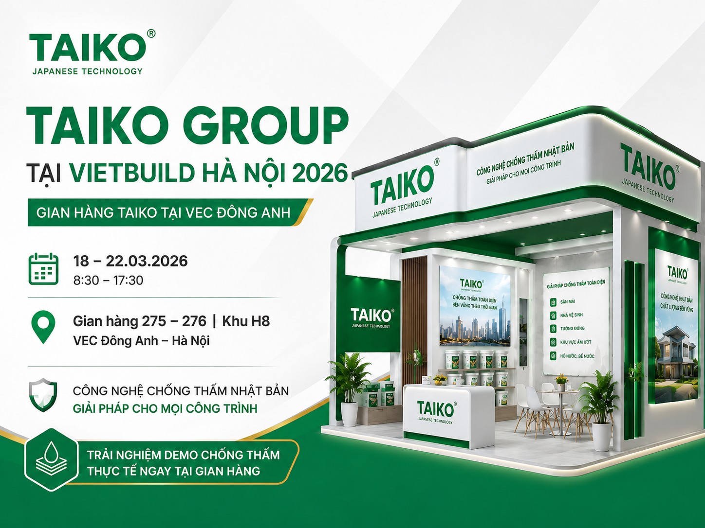 TAIKO GROUP Tại Vietbuild Hà Nội 2026 – Gian Hàng TAIKO Tại VEC Đông Anh