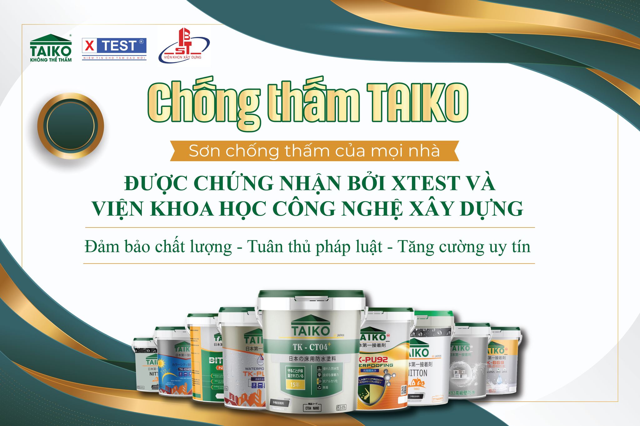 Chứng Nhận Chất Lượng Sơn Chống Thấm TAIKO – Bảo Chứng Cho Độ Bền Công Trình Việt