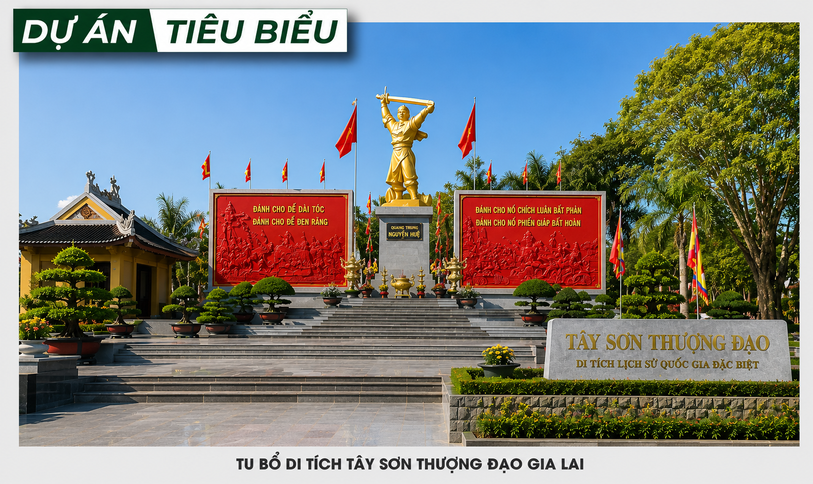 Tu Bổ Di Tích Tây Sơn Thượng Đạo Gia Lai – Sơn Nhũ Vàng DURAX Cho Tượng Quang Trung