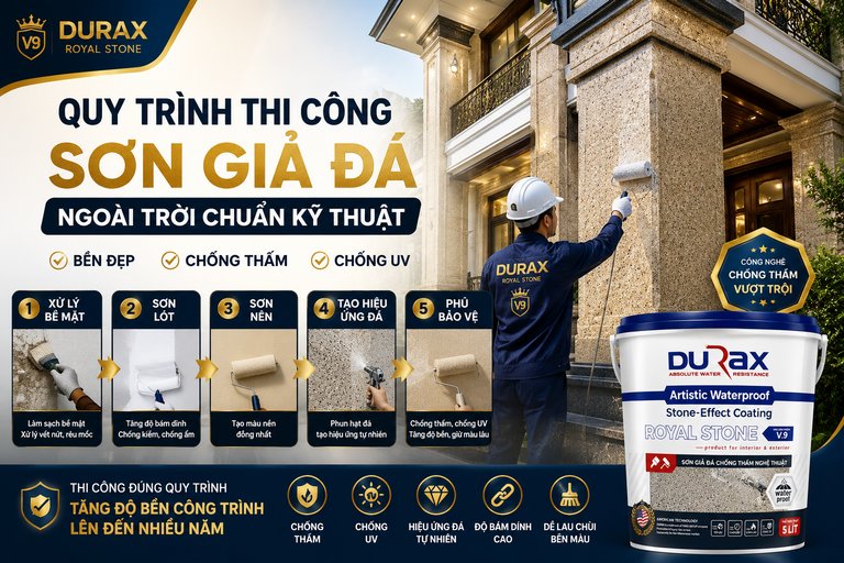 Quy Trình Thi Công Sơn Giả Đá Ngoài Trời Chuẩn Kỹ Thuật Từ A-Z