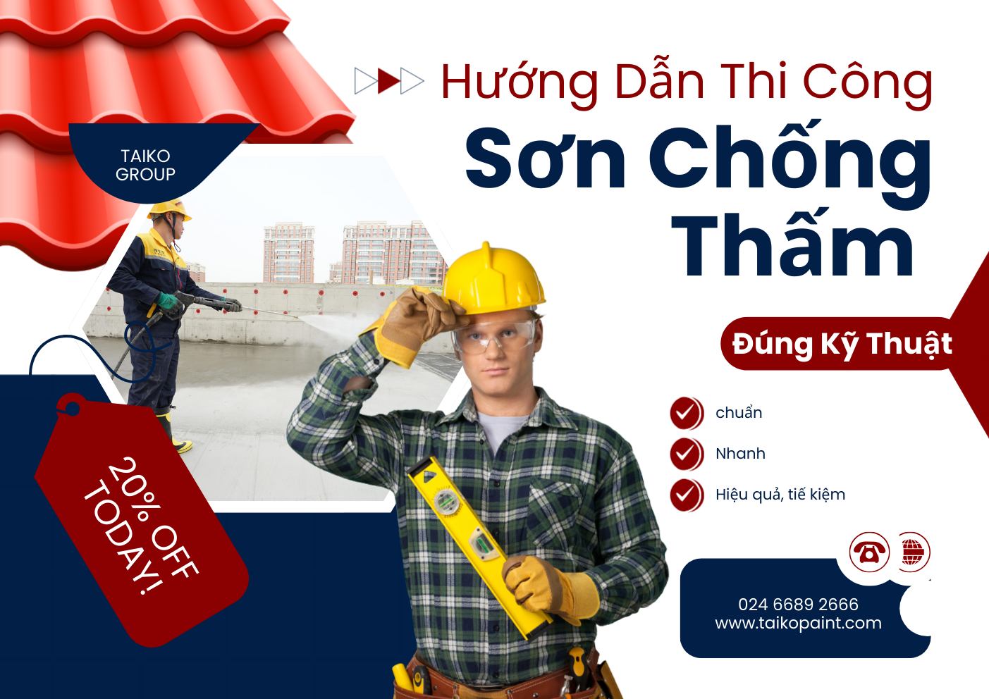Hướng Dẫn Quy Trình Chống Thấm Sàn Mái Lộ Thiên Bằng TAIKO NITTON