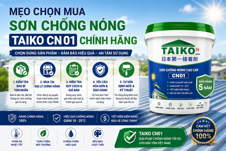 Mẹo Chọn Mua Sơn Chống Nóng TAIKO CN01 Chính Hãng