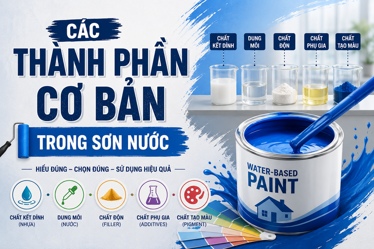 Các Thành Phần Cơ Bản Trong Sơn Nước Và Vai Trò Quan Trọng Trong Chống Thấm