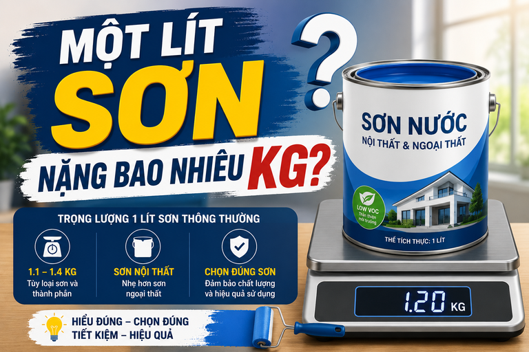 Một Lít Sơn Nặng Bao Nhiêu Kg? Cách Quy Đổi Chuẩn Khi Thi Công Sơn Chống Thấm TAIKO