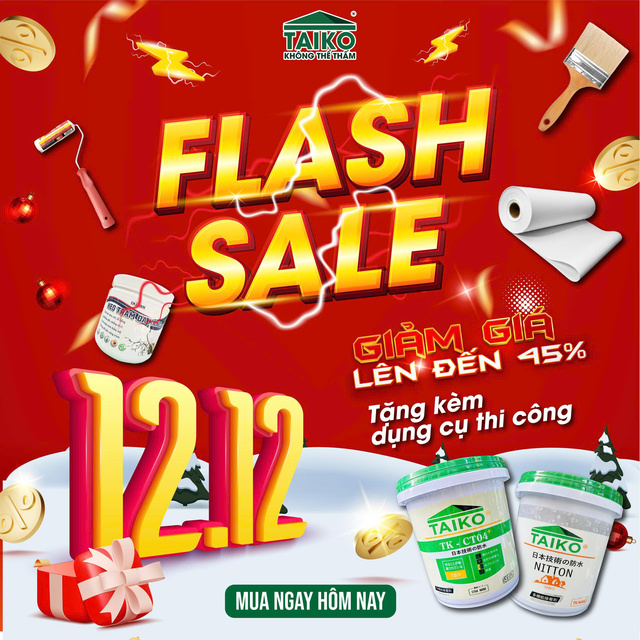 Sale 12/12 – Cơ Hội Vàng Mua Sơn Chống Thấm TAIKO Giá Siêu Hời