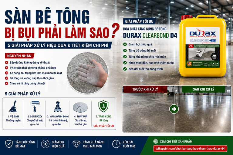 Sàn Bê Tông Bị Bụi Phải Làm Sao? 5 Giải Pháp Xử Lý Hiệu Quả Nhất 2026