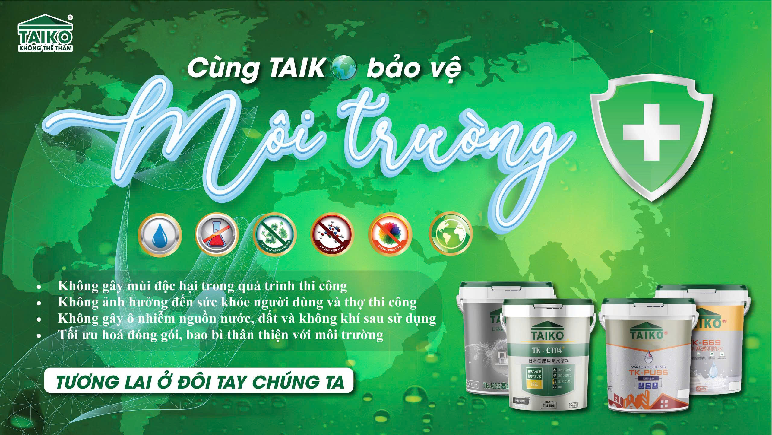 Taiko – Dẫn Đầu Giải Pháp Sơn Chống Thấm Bền Vững, An Toàn Và Thân Thiện Với Môi Trường