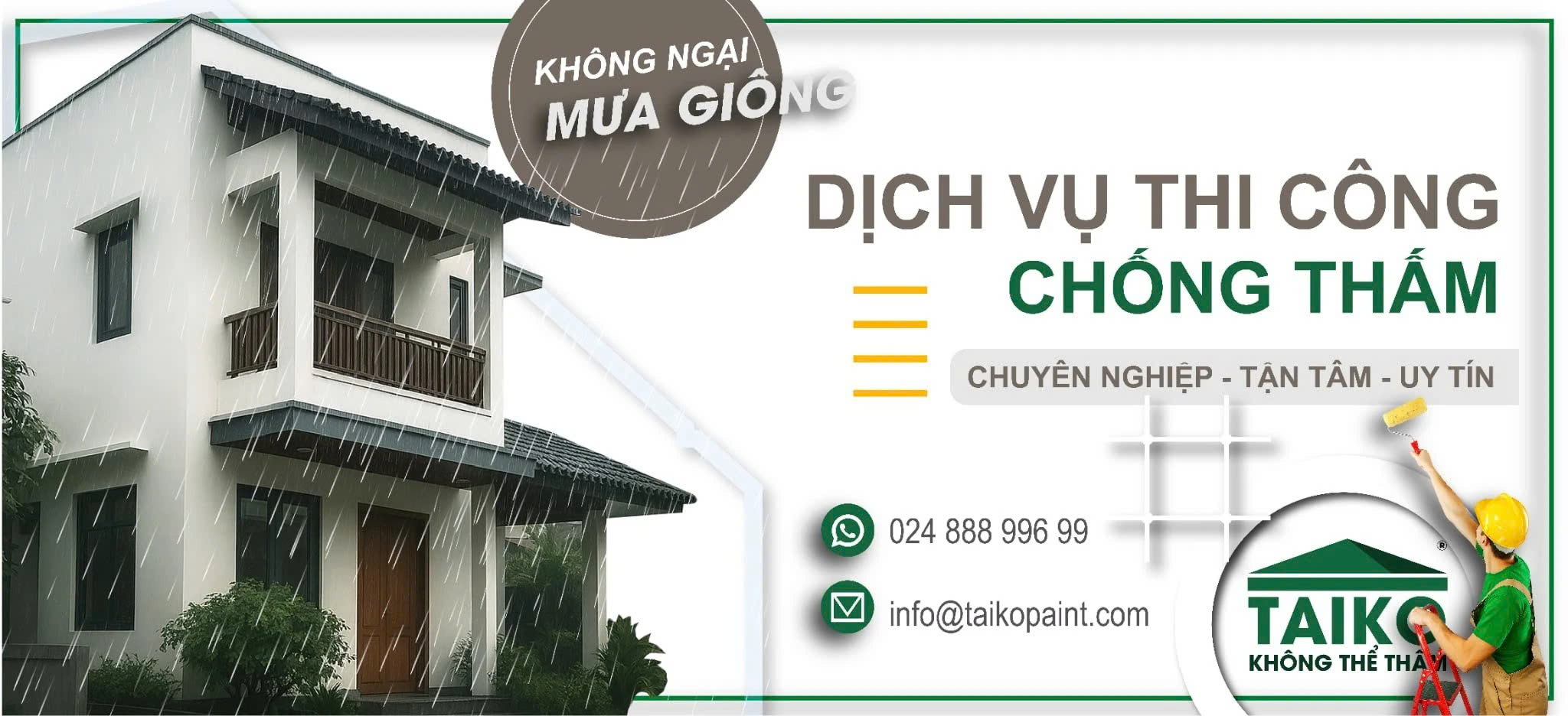 Dịch Vụ Thi Công Chống Thấm TAIKO – Giải Pháp Triệt Để Cho Mọi Công Trình