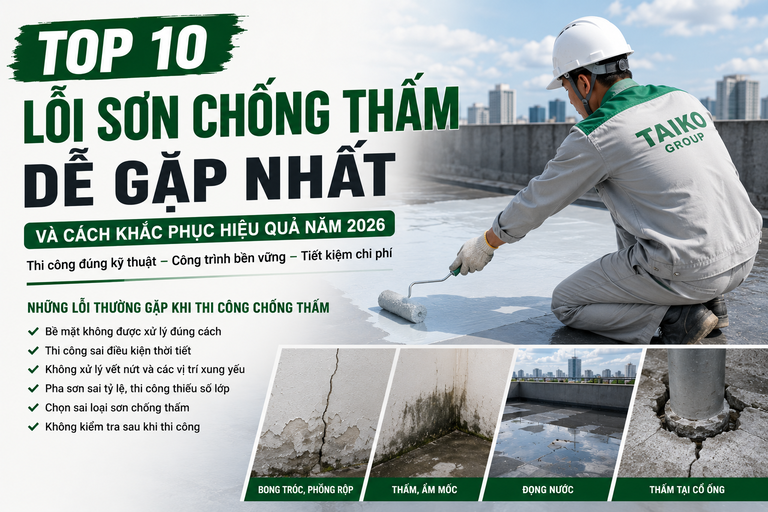 Top 10 Lỗi Sơn Chống Thấm Dễ Gặp Nhất Và Cách Khắc Phục Hiệu Quả Năm 2026
