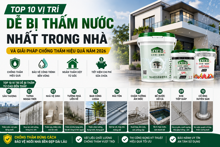 Top 10 Vị Trí Dễ Bị Thấm Nước Nhất Trong Nhà Và Giải Pháp Xử Lý