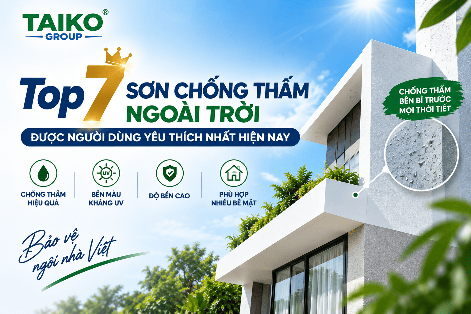 Top 7 Sơn Chống Thấm Ngoài Trời Được Người Dùng Yêu Thích Nhất Hiện Nay