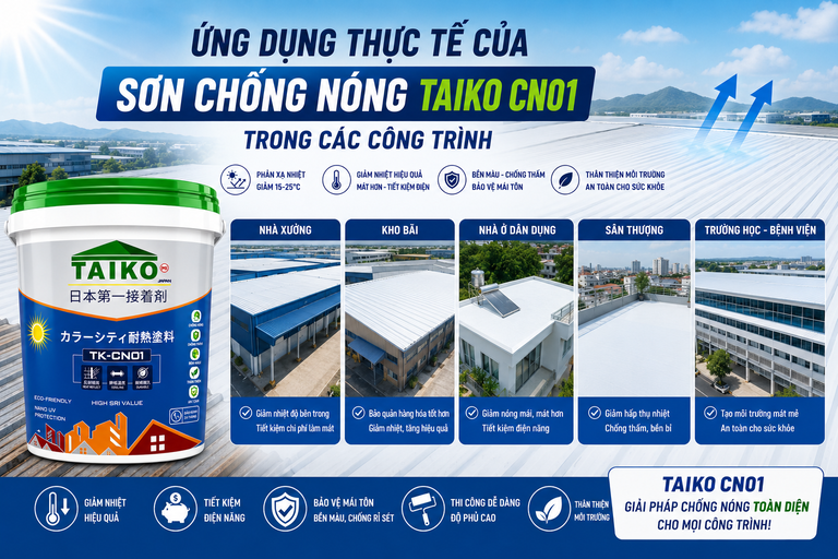 Ứng Dụng Thực Tế Của Sơn Chống Nóng TAIKO CN01 Trong Các Công Trình