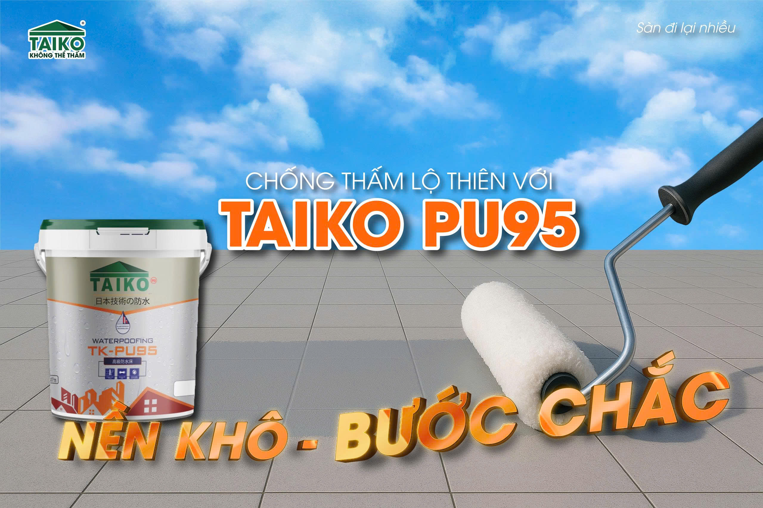 Hướng Dẫn Thi Công Sơn Chống Thấm TAIKO PU95 Cho Sàn Nhà Vệ Sinh Và Ban Công