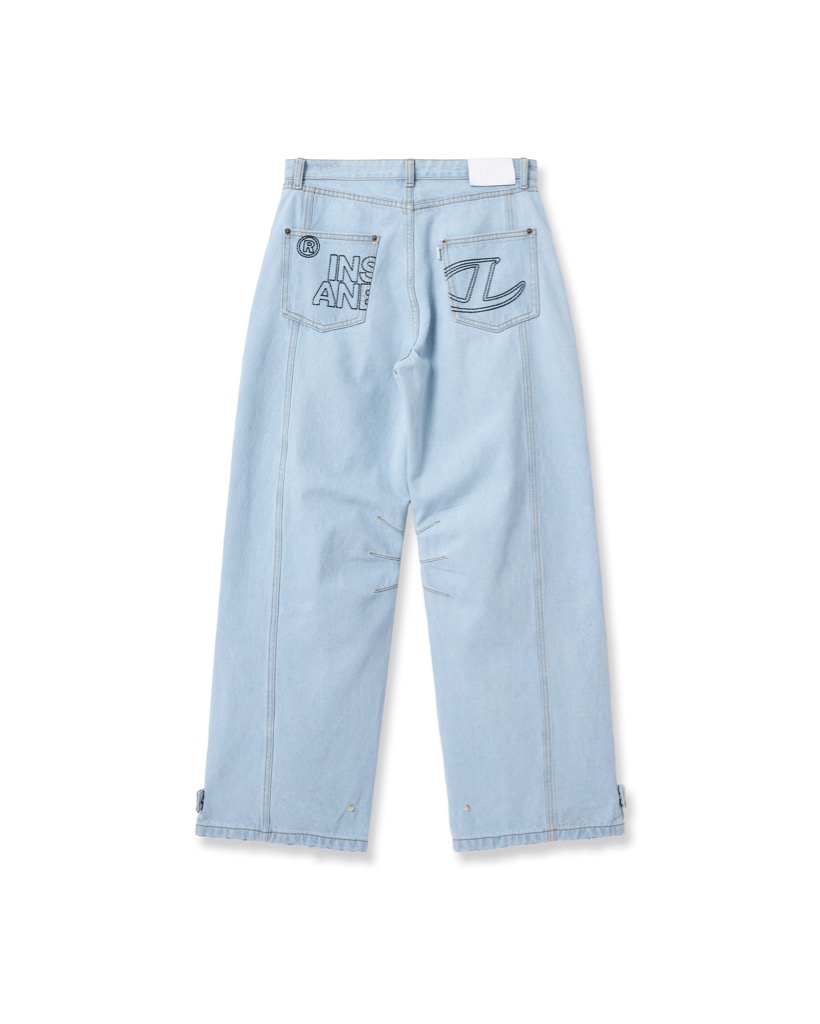 Insane® Cargo Denim Pants - Light Blue