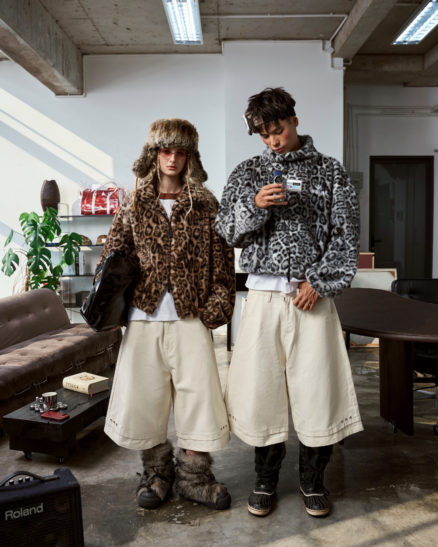 Insane® Frost Veli Furry Jacket - Leopard Brown