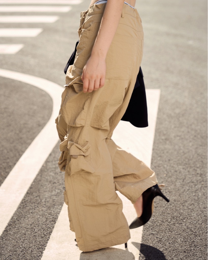 Insane® Cargo Parachute Pants - Beige