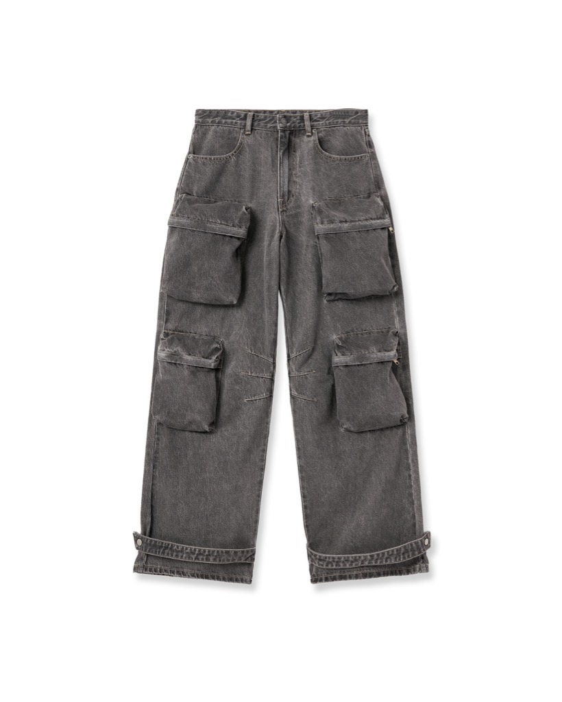 Insane® Cargo Denim Pants - Dark Grey