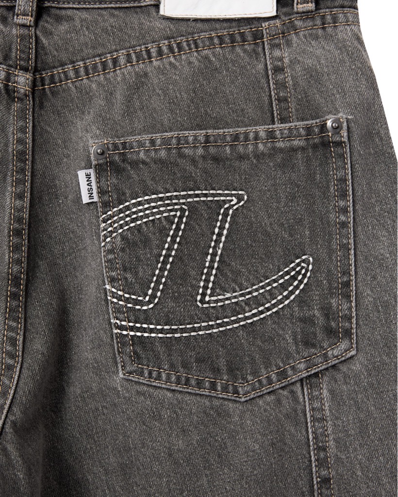 Insane® Cargo Denim Pants - Dark Grey