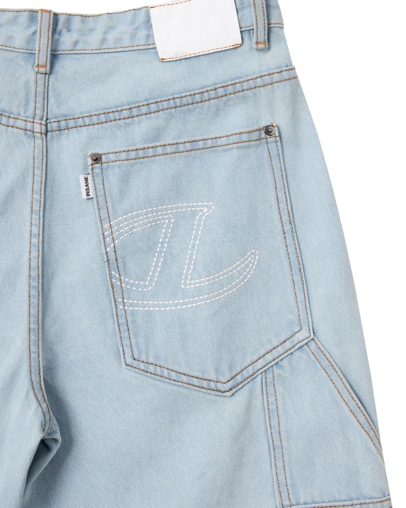 Insane® Patch Denim Shorts - Light Blue