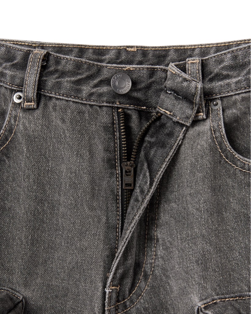 Insane® Cargo Denim Pants - Dark Grey