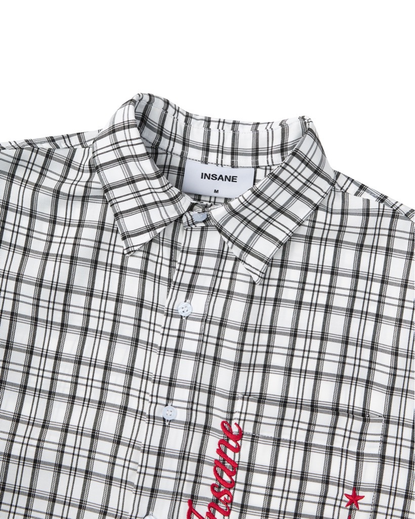 Insane® Plaid Shirt - White