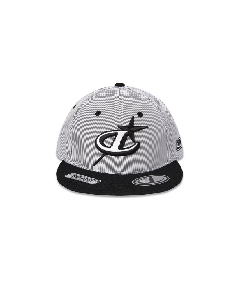 Logo Striped Snapback - Black